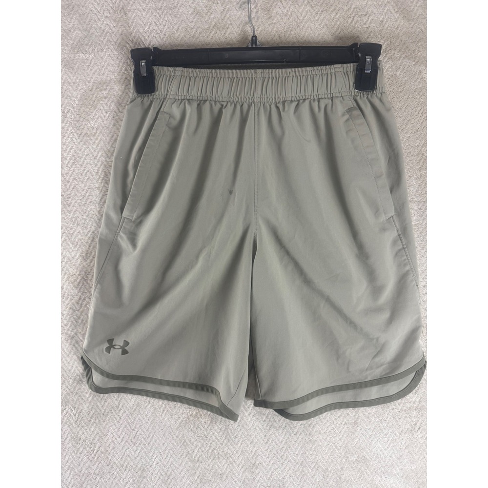 Under Armour Mens Loose Fit Athletic Shorts Sage Green Small Gym Running